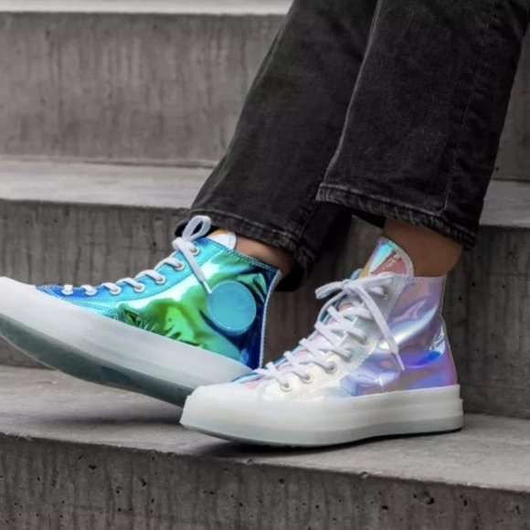 Converse Chuck 70 Hi Top Iridescent White Sneakers 163786C Womens 12 Men… - Picture 6 of 6